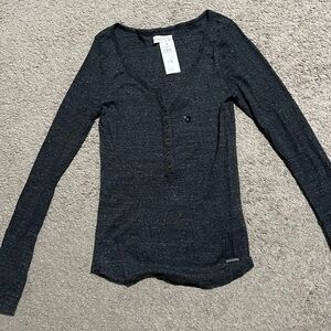Abercrombie & Fitch Charcoal Long Sleeve Tee